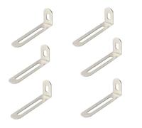 L Brackets 6/12pcs with Long Hole Corner Codes, Adjustable Angles, Suitable for Fixing Furniture, Tables, Chairs, Etc(Silver-6pcs)