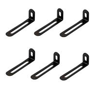 L Brackets 6/12pcs with Long Hole Corner Codes, Adjustable Angles, Suitable for Fixing Furniture, Tables, Chairs, Etc(Black-6pcs)
