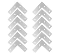 L Brackets for Wood - 12pcs, 90 Degree Flat Plates Corner Bracket, Right Angle Brackets, 5x5cm Heavy Duty Metal Repair Brackets with 48 Pcs Screws