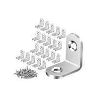 l Brackets， Stainless Steel Black L-Shaped Support with Fixed Right-Angle Corner Fitting(Silver)