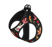 L Breathable Small Dog Harness Cute Rooster Chickens Print Vest