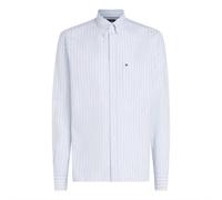 (L, Breezy Blue/White) Tommy Hilfiger Mens Striped Oxford Shirt