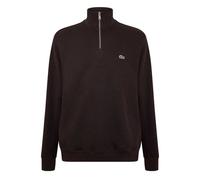 (L, Brown) Lacoste Mens Cotton Blend Quarter Zip Sweatshirt