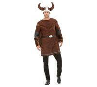 (L, Brown) Smiffys Mens Deluxe Viking Barbarian Costume Set