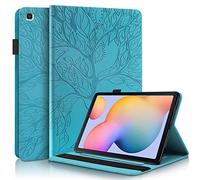 L&Btech Samsung Galaxy Tab S6 Lite 10.4'' 2020 Case, Premium PU Leather SM-P610/ P615 Folding Flip Stand Case with Card Slot Pencil Holder, for Galaxy Tab S6 Lite 10.4 inch - Turquoise