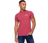 (L, Burgundy) Bench Mens Iverson Short Sleeve Three Button Slim Fit Polo Shirt Top