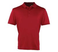 Premier Men's Coolchecker Pique Polo Shirt in Burgundy | Size: Large Premier Burgundy L