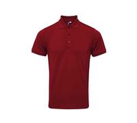 (L, Burgundy) Premier Mens Coolchecker Plus Piqu Polo Shirt