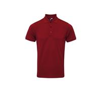 (L, Burgundy) Premier Mens Coolchecker Plus Pique Polo With CoolPlus