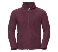 (L, Burgundy) Russell Mens Outdoor Fleece Jacket