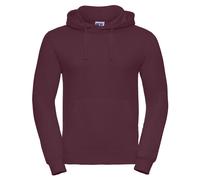 (L, Burgundy) Russell Mens Plain Hoodie