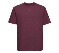 (L, Burgundy) Russell Mens Ringspun Cotton Classic T-Shirt