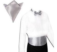 L&C?New Italian Satin Cummerbund and Bow Tie and Hanky Set 30 Colors Event Gift