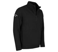 (L, Caviar) Callaway Golf Mens 2025 Long Sleeve Waffle 1/4 Zip Thermal SwingTech Sweater