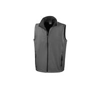 (L, Charcoal / Black) Result Mens Core Printable Softshell Bodywarmer