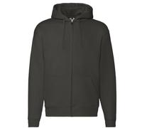 Fruit of the Loom Mens Zip Through Hooded Sweatshirt/Hoodie (L) (Charcoal)