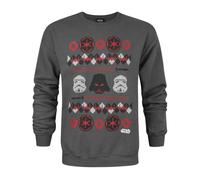 (L, Charcoal Grey) Star Wars Mens Darth Vader Fair Isle Christmas Sweater