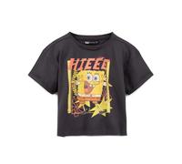 (L, Charcoal Grey/Yellow) SpongeBob SquarePants Womens/Ladies Crop Top