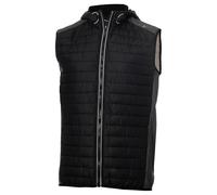 (L, Charcoal Marl) Calvin Klein Mens 2021 Redwood Hooded Hybrid Lightweight Gilet