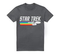 (L, Charcoal) Star Trek Mens Rainbow Trail T-Shirt