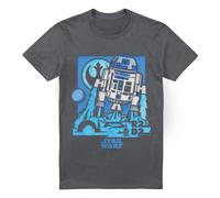(L, Charcoal) Star Wars Mens Papercut R2-D2 T-Shirt