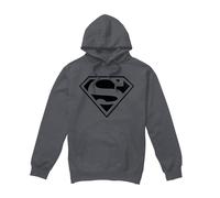 (L, Charcoal) Superman Mens Monochrome Hoodie
