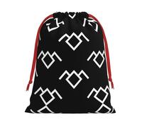 L Christmas Drawstring Bag â€“ Reusable Twin Peaks Owl Print Xmas Party Sacks, Treats & Favors for Holiday, Weddings