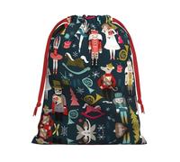 L Christmas Drawstring Bag â€“ Reusable Women's Nutcracker Ballet Xmas Dance Print Xmas Party Sacks, Treats & Favors for Holiday, Weddings