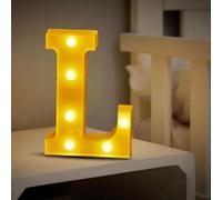 (L) Christmas Ornament Novelty Decorations LED Letter Lights Sign Light Up For Home Party Decoration Light Up Letters Alphabet Letter Sign Battery Powered