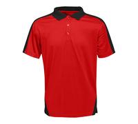 (L, Classic Red/Black) Regatta Mens Contrast Coolweave Polo Shirt