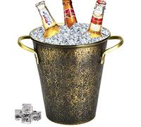 L Cloud Brass Wine Bucket, Ice Bucket with Handle, Hammered Effect Champagne Chiller Ice Bucket Drinks Cooler,2500ml