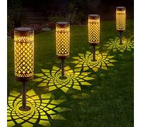 L Cloud Solar Lights Outdoor, 4 Pack Garden Lights Solar Powered LED Lights, Waterproof Solar Ornament Lights for Patio, Yard, Pathway Dusk to Dawn Auto On/Off