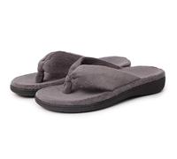 L.CNTOYK Spa Slippers for Women with Arch Support House Sandals Soft Comfy Coral Velvet Slippers Durable Rubber Sole Indoor Outdoor All Around Wear, grey, 7.5 UK