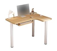 L Corner Standing Desk with Keyboard Tray Space Saving Home Office Desk for Students Small Writing Table Right Natural Finish & Stylish