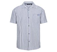 (L, Coronet Blue/White) Regatta Mens Shorebay II Stripe Short-Sleeved Shirt