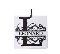 L - Custom Monogram Car Air Freshener (Calligraphy Font/Insignia/Emblem/Xmas Christmas Stocking Filler/Secret Santa/Novelty Scented Gift)