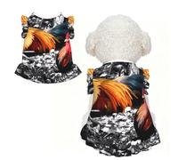 L Cute Pet Breathable lace Chicken Rooster Print T-shirt