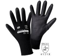 L+D 1151-XL MICRO Protective Glove, Black, Nylon-PU Coating, Size 10