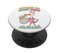 L&D Nurse OBGYN Hatching The Cutest Chicks Stork Midwife PopSockets Adhesive PopGrip