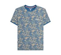 (L, Dark Blue/Cream) Lambretta Mens SS25 Paisley T-Shirt