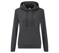 (L, Dark Heather) Fruit Of The Loom Ladies Lady Fit Hooded Sweatshirt / Hoodie