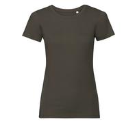 Russell Women's Short-Sleeved T-Shirt in Dark Olive | Size: Large Russell Dark Olive L