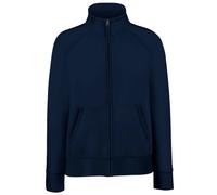 (L, Deep Navy) Fruit Of The Loom Ladies/Womens Lady-Fit Fleece Sweatshirt Jacket