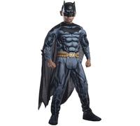 Deluxe Batman + Mask Boys Fancy Dress DC Comic Superhero Kids Childrens Costume