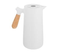 L Double Walled Glass Coffee Carafe with Temperature Display | Wooden Handle, Press Type Spout, Sealed Lid, Spill Resistant Pouring for Office and Hotel Use
