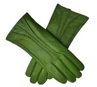 L E Leather Emporium Womens Ladies New Soft Genuine Leather Winrer Warm Fully Warm Gloves (Medium, Green)