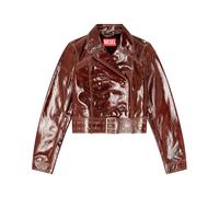 L-Egend Patent Cropped Jacket with Belt - female - Diesel - Leather Jackets - Brown - S - Jackets S