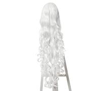 L-Email Wig 40Inch 100Cm Long Cosplay Wigs 10 Colors Long Wavy Black Red Brown White Synthetic Hair Perucas Cosplay Wig 38Inches White