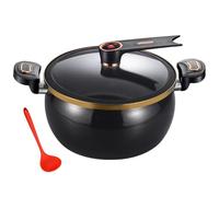 L Enamel Micro Pressure Cooker, Non-stick Fast Heating Stew Pot Multi-Function Versatile Cooking Pot with Handles for Kitchen Boil Soup and Meal Prep