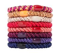 L. Erickson Colorful Grab & Go Ponytail Holders, 8 Pack, Morocco Jewel Tone